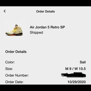Jordan 5 Off-White sail
